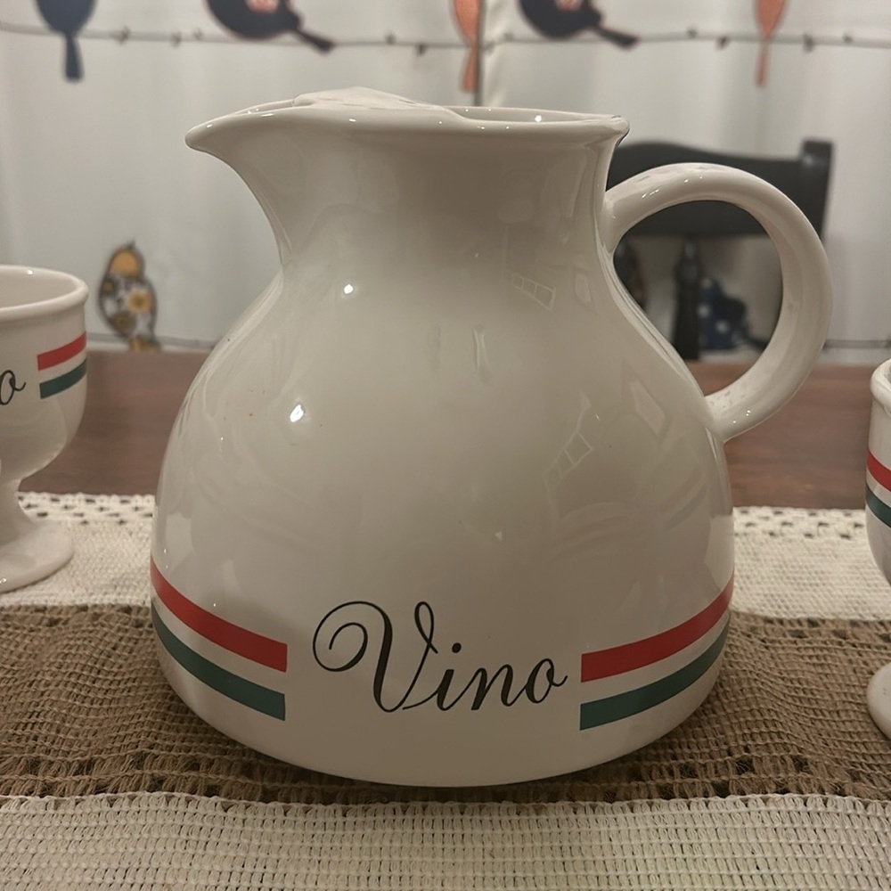 10 pc  Storegres Vino Carafe Set by Italian Designer & Ceramicist Ambrogio Pozzi